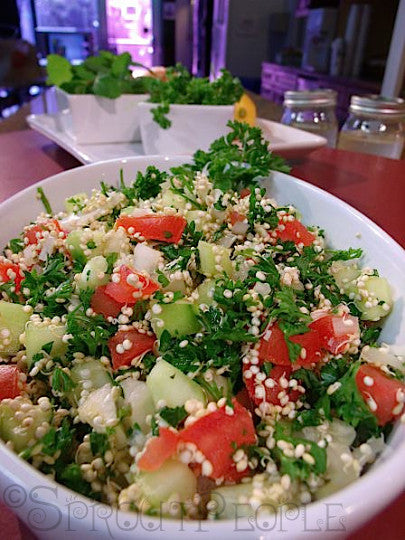 Raw Tabbouleh and Hummus